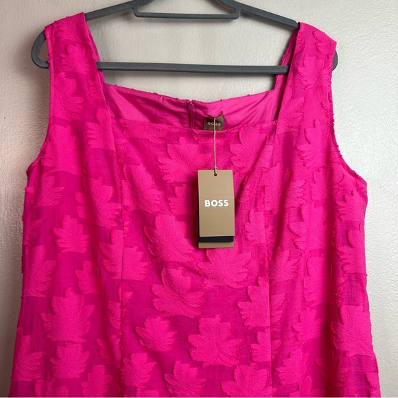 Hugo Boss Diteva Sleeveless, Textured, SquareNeck Shift Dress Sz 14 - Picture 5 of 11